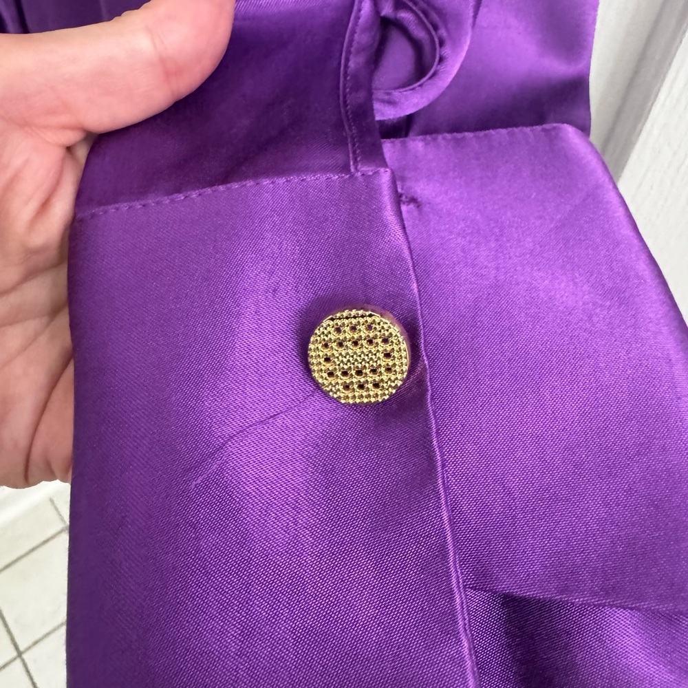 ZARA Purple Satin Wrap Dress - Picture 8 of 8